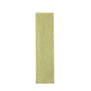 Detail of soft yellow-green knitted wool scarf showing rib texture and marled yarn detail