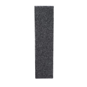 Detailed texture of dark grey wool knit scarf showing soft fiber weave and clean edges