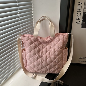 Sac Cabas Rembourré Femmes Tissu Oxford Grande Capacité Sac Bandoulière Sac À Main Mode Simple Sangle Réglable