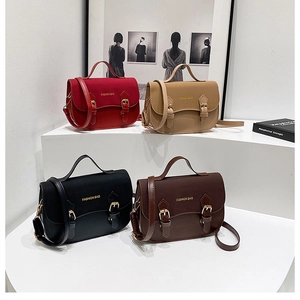 Classic vintage saddle messenger bags in four colors with gold lettering for women