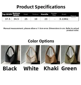 Specifiche delle dimensioni e opzioni di colore per questa borsa tote leggera in nylon