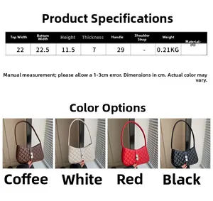 Tableau des tailles du sac matelassé en PU avec dimensions et coloris en CM