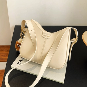 Retro Women PU Leather Hobo Crossbody Bag Large Capacity Soft Shoulder Purse With Adjustable Strap And Plush Charm