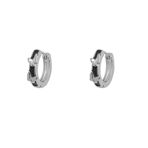 Élégantes boucles d'oreilles créoles papillon en argent avec motif papillon en relief