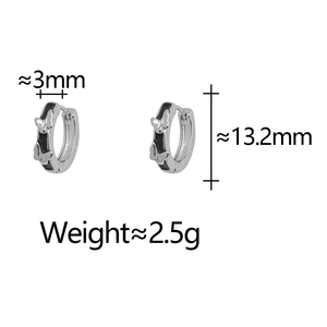 Detailed view of black enamel butterfly hoop earrings with size 13.2mm and weight 2.5g
