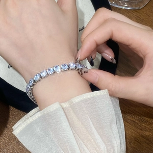 Tennis Bracelet Copper Cubic Zirconia Sparkling Single Row Jewelry For Women Luxury Fashion Accessory