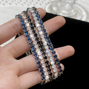 Sparkling tennis bracelets with colorful zircon stones in four elegant color patterns