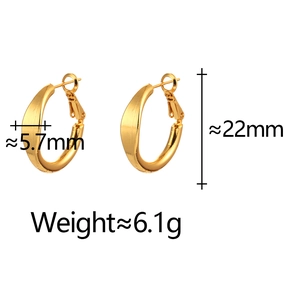 Dimensioni dei cerchi a torsione dorati con altezza di 22 mm e larghezza di 5,7 mm