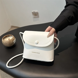 Women Mini Crossbody Bag PU Leather Flap Closure Round Button Gold Lettering Versatile Trendy Shoulder Bag Small Purses