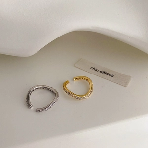 Ear cuffs étincelants en zircon or et argent, style clip-on minimaliste pour femmes