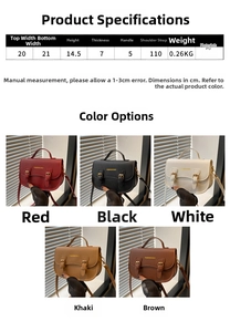 Guide des tailles détaillé et spécifications pour le sac selle en cuir PU en 5 couleurs