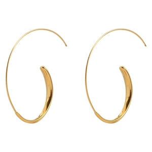 Minimalistische große goldene Creolen für Damen mit glänzendem, stromlinienförmigem Finish