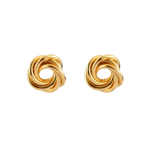 Poliierte goldene Knotenohrringe mit minimalistischem, gedrehtem geometrischem Design