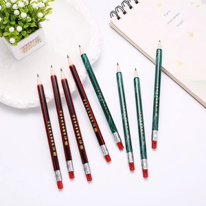 Close-up of 2.0mm 2B mechanical pencils with bamboo patterns and stripe designs