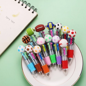 Sports Theme Multi Color Ballpoint Pen Retractable Plastic Cartoon Soccer Topper Creative School Office Stationery