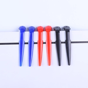 Set of 6 colorful envelope openers in blue red and black colors for office use