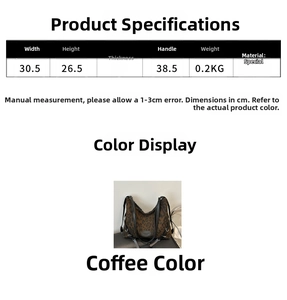 Größentabelle für Leopard-Tote-Bag mit Maßen und leichtem 0.2kg Gewicht im Detail