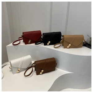 Multi-color collection of crossbody flap bags with gold buckles and matte finish