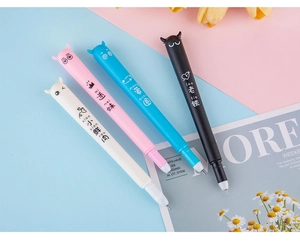 Détails de stylos cartoon diable en quatre couleurs avec capuchons créatifs en silicone