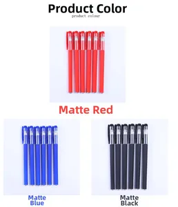 Frosted texture gel pens in red, blue, and black colors for office and study use
