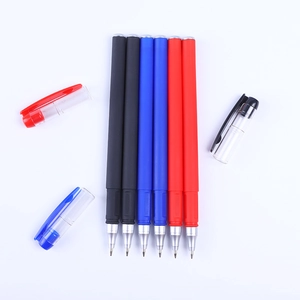 Set of 6 matte finish gel pens in black, blue and red with 0.5mm metal rollerball tips