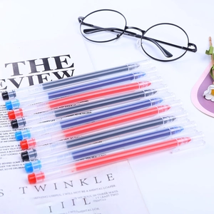 Large Capacity Gel Pen 0.5mm Transparent Barrel Smooth Writing Signing Pen For Office School Students Red Black Blue Ink