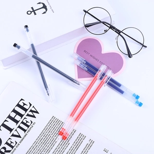 High-capacity colored gel pen set with clear barrels for office and students