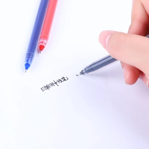 Large capacity gel pen set in black, blue and red with transparent barrel for students