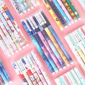 Plastic Cartoon Animal Floral Polka Dot Starry Sky Pattern Gel Pens Set Smooth Writing Water Based Ink Stationery Supplies Students Office