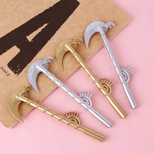 Creative Death Scythe Shaped Gel Pen Retro Weapon Novelty Writing Pen 0.5mm Black Ink Office School Supplies Stationery Gift