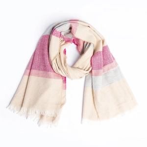 Écharpe à chevrons pour femmes avec franges élégantes et tissu épais chaud et confortable