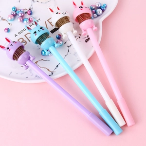 Cute cartoon rabbit wobbling head gel pens set in macaron colors for students