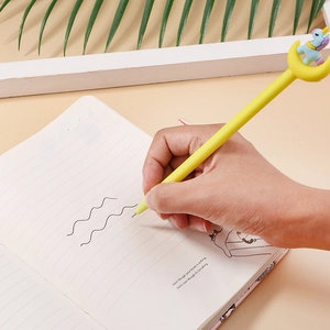 Bright yellow cartoon moon unicorn gel pen for creative school stationery writing