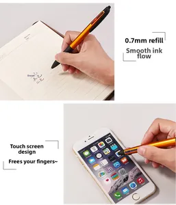 Detail van oranje stylus pen met 0,7 mm punt voor schrijven en touchscreen bediening