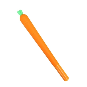 Creative carrot-shaped neutral pen with realistic orange texture and green leaf top
