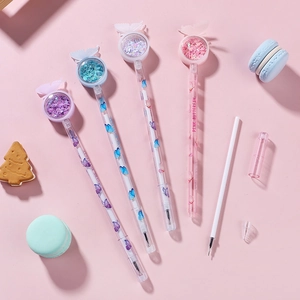 Set de stylos gel papillon à paillettes avec encres multicolores et recharges