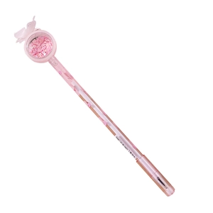Stylo gel papillon rose avec paillettes en forme de cœur pour papeterie mignonne