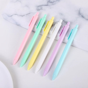 Macaron Gel Pens Retractable Plastic Minimalist Candy Color Smooth Writing Office School Stationery