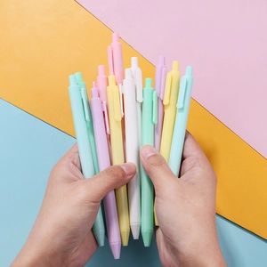 Minimalist macaron candy colored retractable gel pens set with 0.5mm tip for students