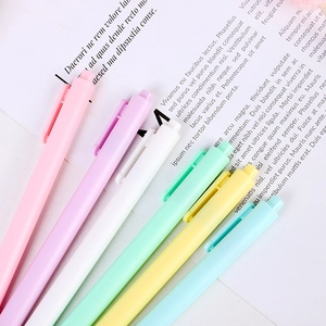 Set of six colorful 0.5mm macaron retractable gel pens with a minimalist matte finish