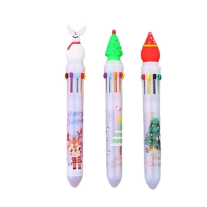 Cartoon Santa and reindeer 10-color shuttle pens for Christmas students stationery set