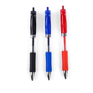 Lot de 3 stylos gel rétractables 0,5mm noir, bleu et rouge avec poignées ergonomiques