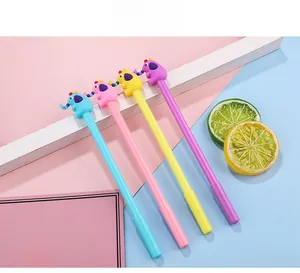 Set of 4 cute cartoon elephant gel pens in assorted pastel colors for office and school