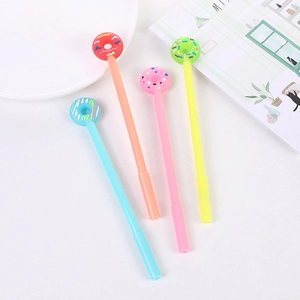 Stylos Gel Neutres Kawaii Donut Plastique Silicone Dessin Animé Encre Noire Papeterie École Bureau Écriture Cadeaux Étudiants