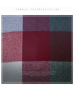 Nahaufnahme von dickem, gebürstetem Karo-Stoff mit burgunderroter Flanell-Textur