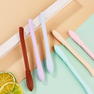 Penne gel creative a forma di scopa in colori macaron con texture in silicone opaco