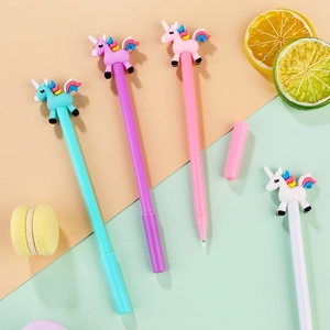Einhorn-Stifte-Set mit Regenbogenmähne und Silikon-Aufsätzen für Schule und Büro