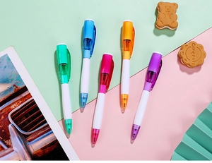 Lot de cinq stylos à bille multifonctionnels créatifs aux couleurs pastel vives