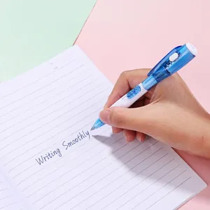 Stylo à bille bleu et blanc avec lumière LED intégrée et poignée antidérapante