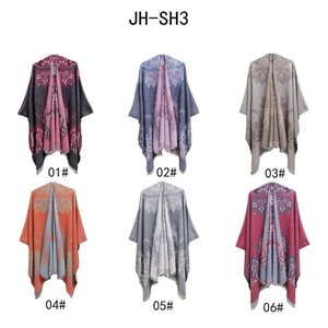 Ethnic geometric jacquard fringe shawl for women in six diverse bohemian mandala patterns